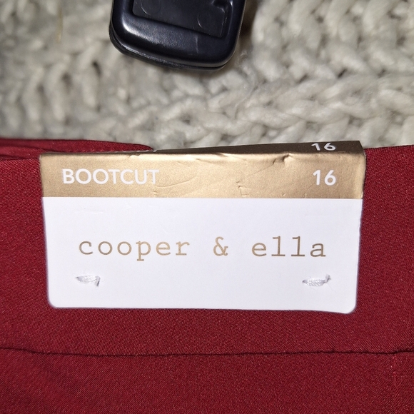 Cooper And Ella Elegant Red/Burgundy Women's Pants In A Size 16. NWT. - Picture 3 of 10